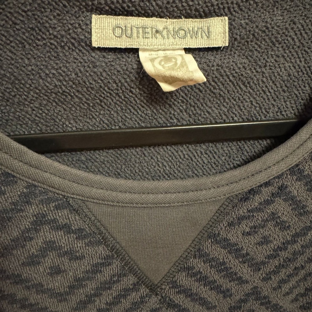 Outerknown Lowtide Crew Long Sleeve Raglan Shirt L Pocket French Terry Coastal - Picture 3 of 7